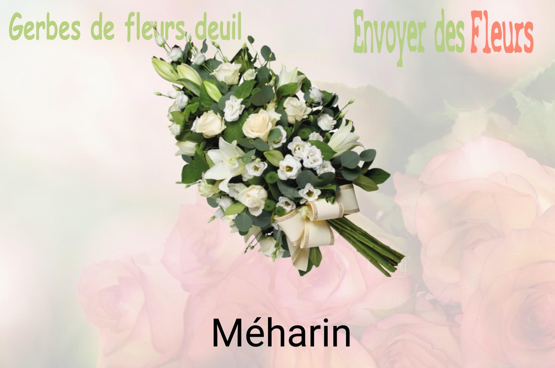 Gerbe de fleurs de deuil livrée à Méharin